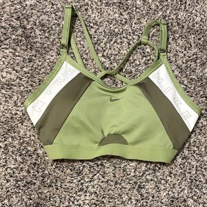 Nike Olive and White Sports Bra